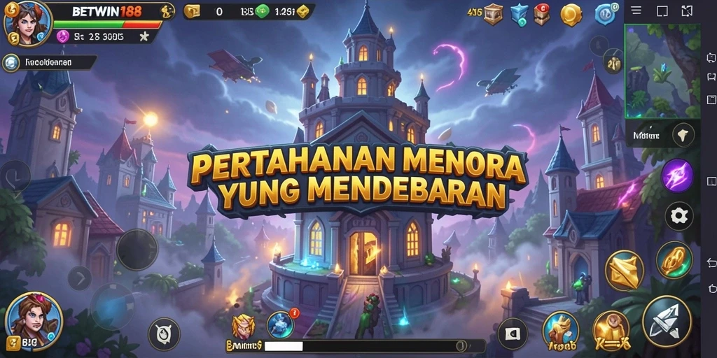 Tampilan gameplay mendebarkan dari permainan Tower Defense BETWIN188.