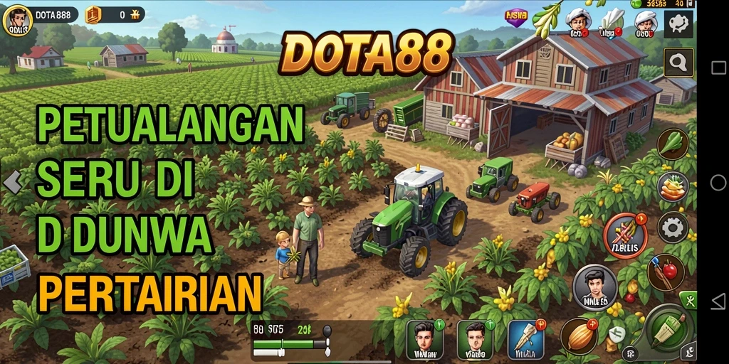 Screenshot menunjukkan aktivitas seru dalam pertanian DOTA88.
