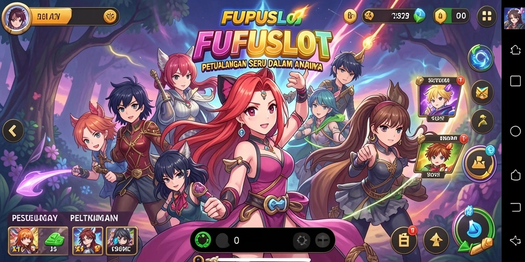 Gameplay menarik FUFUSLOT dengan karakter anime.