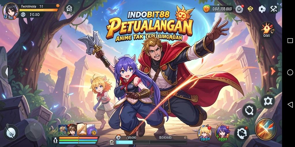 Tangkapan layar menampilkan aksi seru dalam game Anime INDOBIT88.