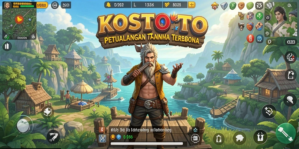 Screenshot KOSTOTO menampilkan petualangan seru dalam dunia terbuka.