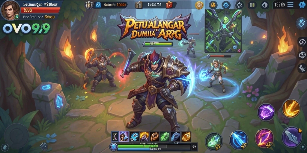 Tangkapan layar OVO99 menampilkan aksi pertempuran epic di dunia ARPG.
