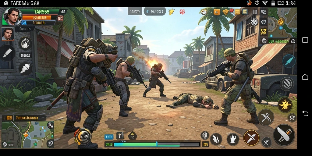 Tampilan gameplay menegangkan dalam TAR555 dengan strategi SLG yang mendalam.