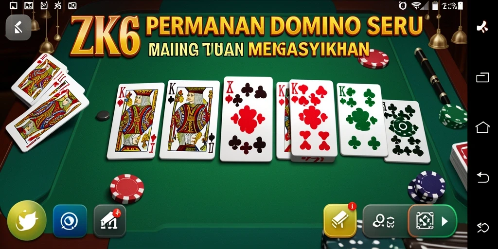 Screenshot ZK6 menampilkan momen seru dalam permainan Domino.
